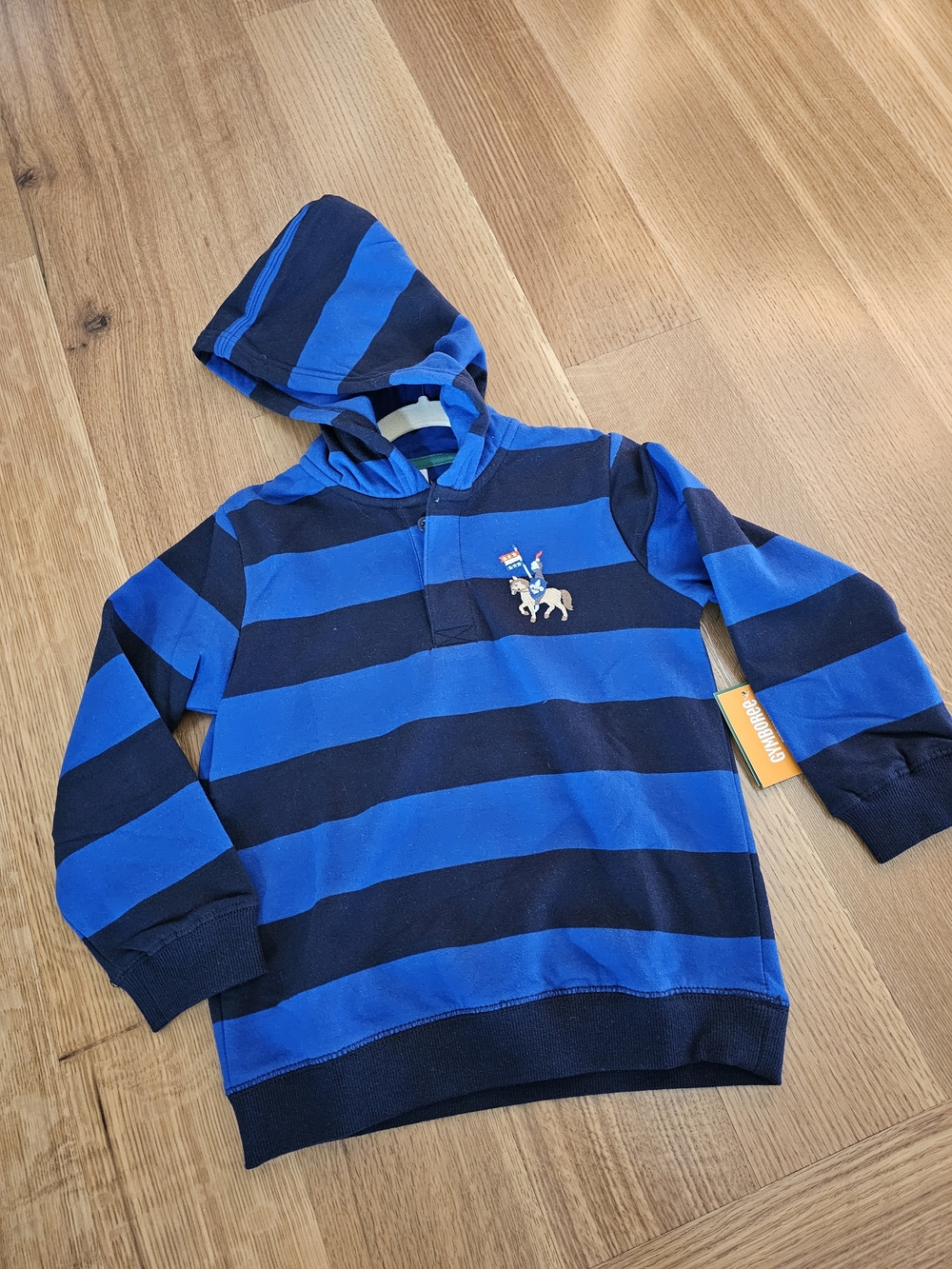 Gymboree Blue & Navy Striped Hoodie Shirt